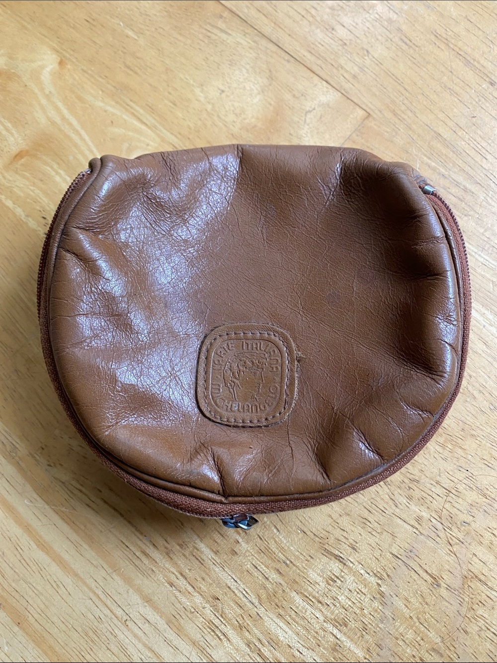 Vintage 1950’s Michelangelo L’Arte Italiana Lamb Leather Bag for jewelry 5x4x2”